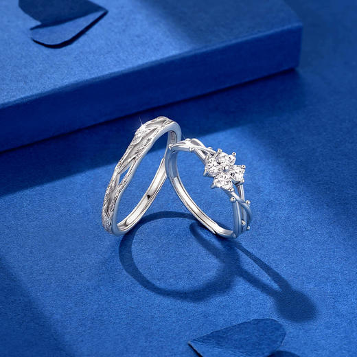 卡蒂罗KADER 荆棘四叶草情侣对戒  与幸运同行浪漫甜蜜爆闪可调节恋爱告白 精致甜美高级感小众设计 商品图3