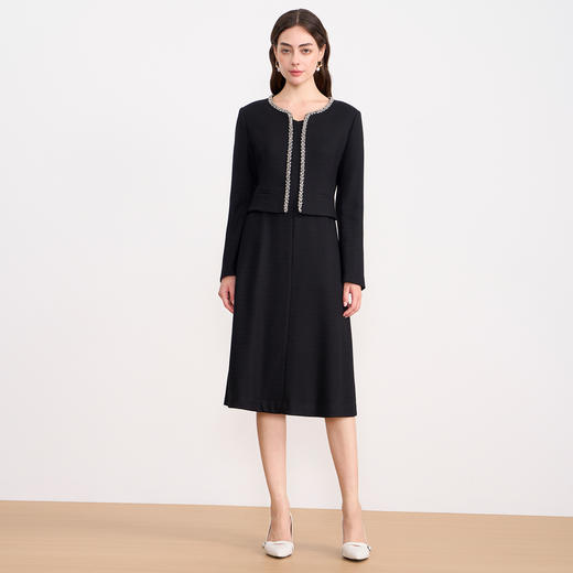 EITIE爱特爱假两件钻链设计时尚优雅冬季新款连衣裙D2507913 商品图1