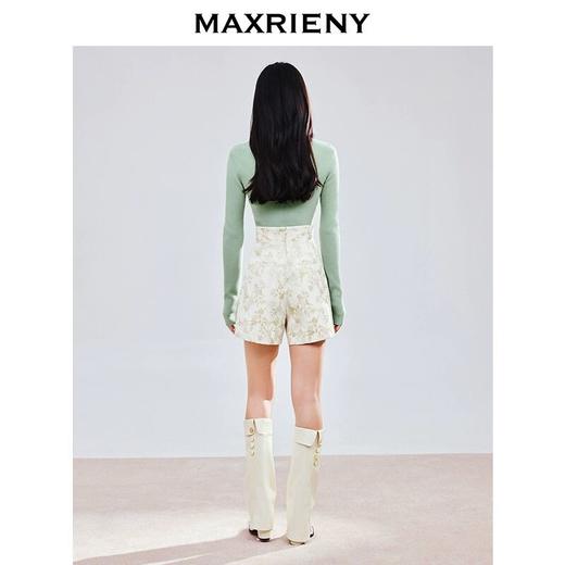 MAXRIENY精致优雅感套头针织毛衫浅春系穿搭V领绣花上衣修身显瘦(货号:MS85SW780) 商品图2