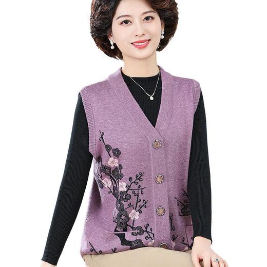 W106-9182-60-108春秋马甲中老年人女妈妈背心衣服太太春装马夹薄款加大码 商品图4
