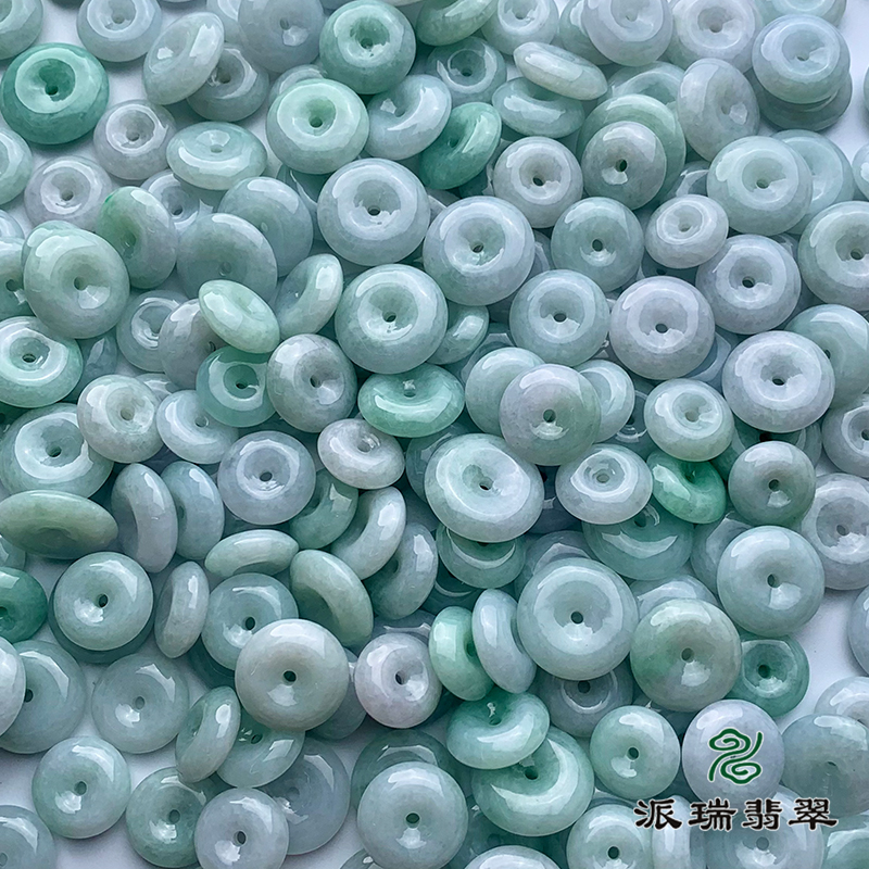 派瑞翡翠 翡翠平安扣 糯种 浅绿