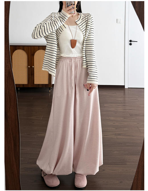 【YW】无忧购  温柔风糯米花苞裤裙女秋季高腰针织休闲灯笼裤裙H-1930（截单后3-5天发货） 商品图5