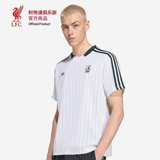 【官网同款】利物浦俱乐部 | 白色条纹复古球衣足球休闲文化短袖 商品图0
