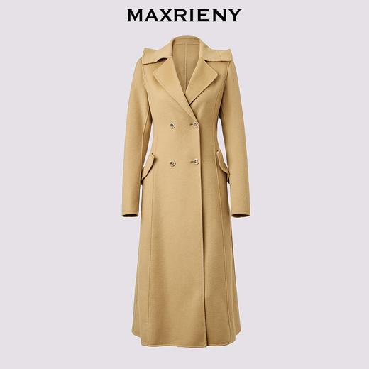 MAXRIENY纯色英伦风中长款毛呢外套女24秋新款羊毛大衣精致高级感(货号:MS85CT757) 商品图4