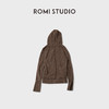 ROMI STUDIO“琥珀流光”细腻拉绒毛面垂感连帽拉链卫衣RWCAW65457 商品缩略图2