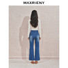 MAXRIENY复古优雅微喇牛仔裤24秋新款腰头双扣设计长裤高级气质感(货号:MS85PA503) 商品缩略图3