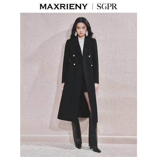 MAXRIENY【商场同款】赫本风毛呢外套女24新款西装式羊毛中长款大衣(货号:MS85CT758) 商品图1