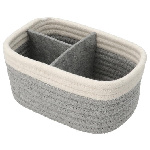  家用脏衣玩具零食桌面收纳篮分格绳编收纳篮 商品图6