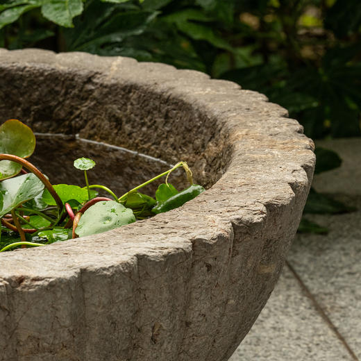 清	石雕瓜棱形赏盆 商品图4