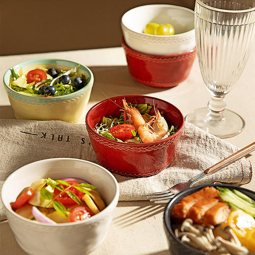 摩登主妇窑变斗笠米饭碗家用2025新款碗具陶瓷餐具小碗菜碗酸奶碗 商品图3