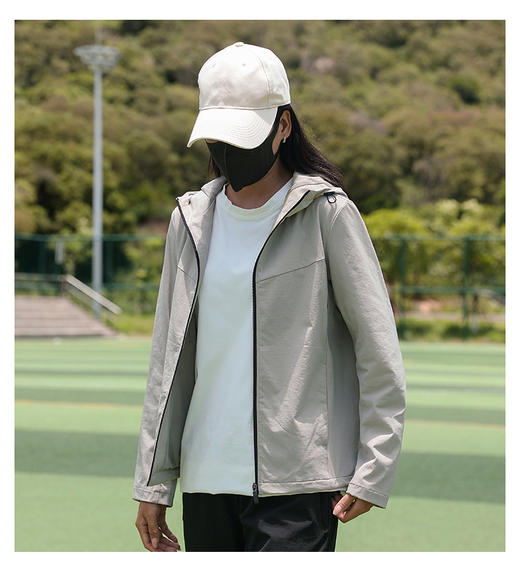德系户外 2025春秋新款吸湿排汗运动夹克男女同款四维弹力外套 休闲梭织连帽上衣BS25587-Y 商品图2