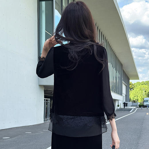 XYKL-5920+5836-2洋气法式金丝绒两件套连衣裙女新款2025年秋季气质优雅女装裙子 商品图3