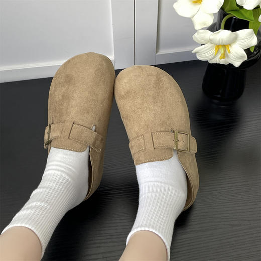 【YW】 无忧购 厚底内增高包头半拖鞋外穿女鞋MIS-5802（截单后3-5天发货） 商品图0