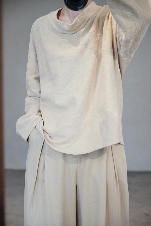 elsa esturgie沙色圆领棉上衣 商品图0