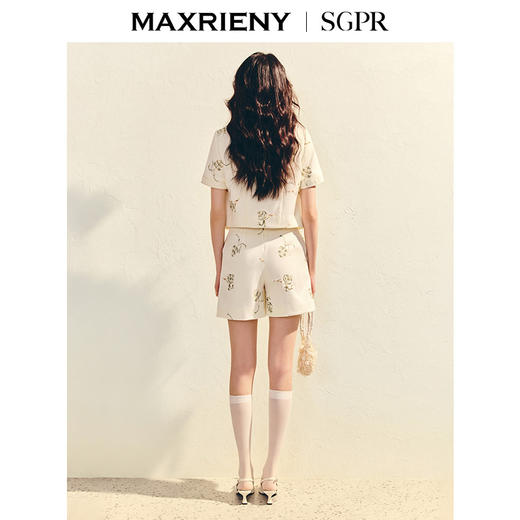 【商场同款】MAXRIENY精致日常刺绣外套25夏修身外搭开衫淡人穿搭(货号:MU86JA001) 商品图3