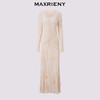 MAXRIENY精致优雅感毛针织连衣裙2025年秋季新款温柔风长裙(货号:MS85DR778) 商品缩略图4