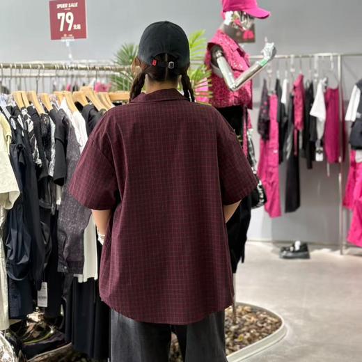 NC翻领格子卡通图短袖衬衫50717（红）秋季153012570321 商品图1