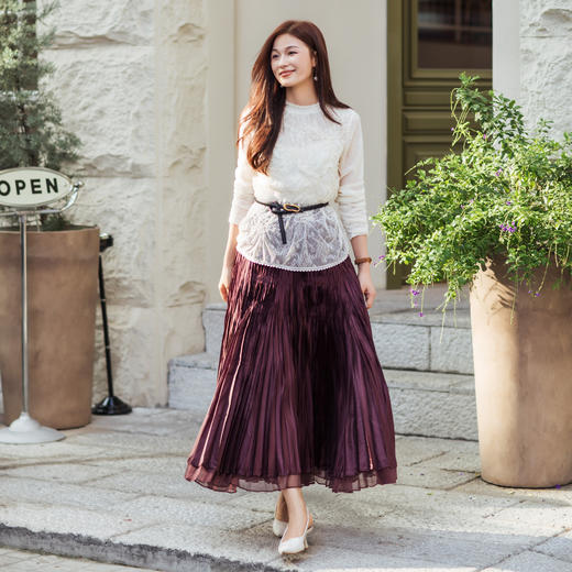 【林栖设计小店】蕾丝衬衣花边优雅肌理感修身显瘦2025秋冬新款长袖上衣女1954033 商品图1