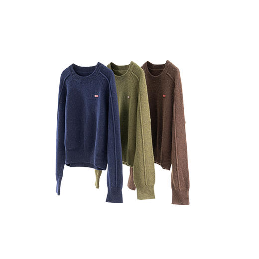 绽放611朵/绵羊毛桑蚕丝混纺多色彩点圆领显瘦短款套头毛衣女秋冬 商品图4