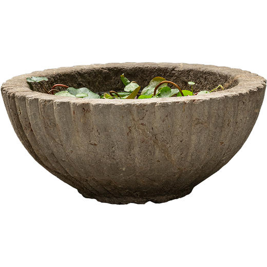 清	石雕瓜棱形赏盆 商品图5