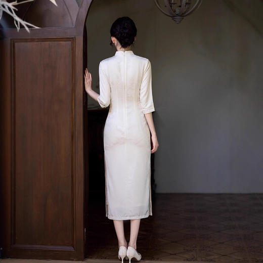 时尚改良新中式针织提花旗袍2025秋冬新款女士显瘦连衣裙 商品图2