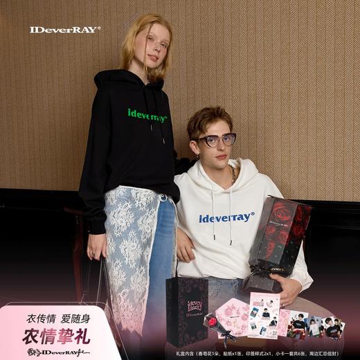 IDEVERRAY经典字母印花连帽卫衣运动风情侣同款秋季长袖新品上衣 商品图0