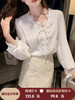 张心子【月光奏鸣】V领蕾丝系带通勤百搭气质衬衫上衣 U2509010 商品缩略图0