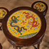 二十世纪	红木镶粉彩瓷板双龙戏珠圆台圆凳成套（一桌五凳） 商品缩略图3
