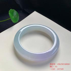 高货春带彩翡翠手镯 传家宝温润圆满中式翡翠手镯49625031808H（一口价）