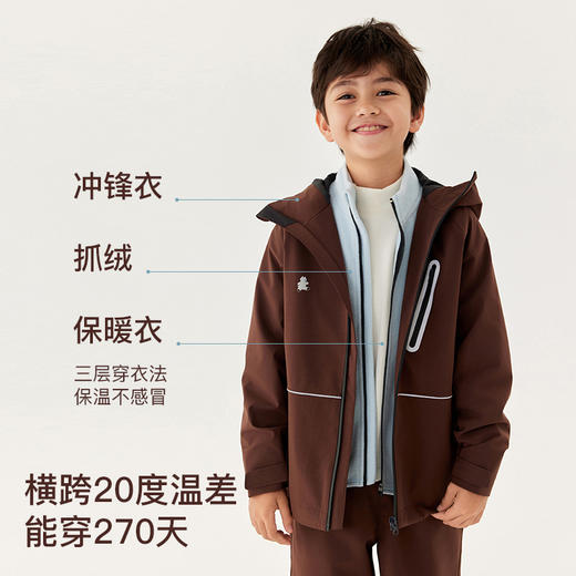 likeuu儿童冲锋衣秋冬防风运动外套简约耐磨dr 商品图4