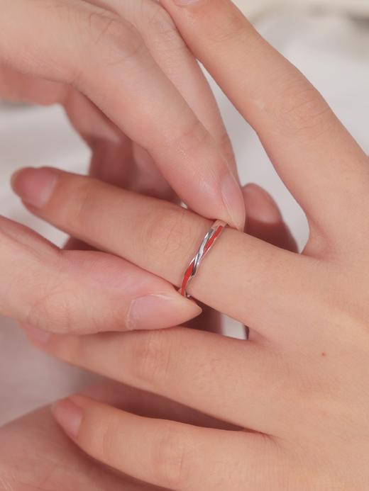 【夜光&挚爱一生】卡蒂罗KADER 情丝交织情侣对戒  莫比乌斯轻奢小众素圈爱意交织爱无止境质感百搭可调节 简约浪漫钟爱久久恋爱频率 商品图7