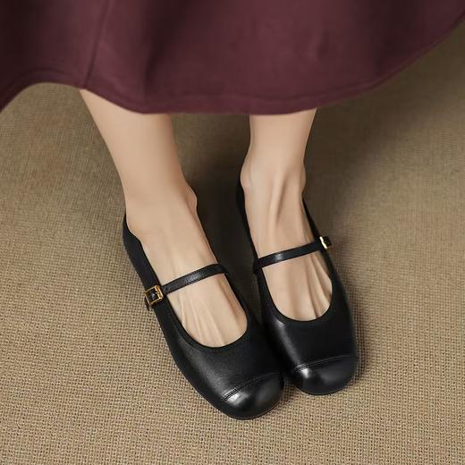 复古小羊皮（内衬含有羊皮）平底鞋--玛丽珍鞋 商品图0