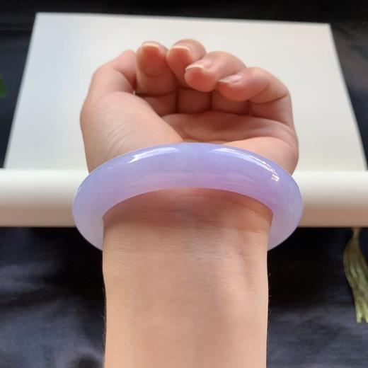 高货紫罗兰色翡翠手镯 传家宝温润圆满中式翡翠手镯49625031826H（一口价） 商品图5