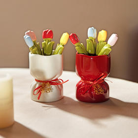 摩登主妇不锈钢水果叉子收纳罐水果签轻奢高级感食品级甜品蛋糕叉