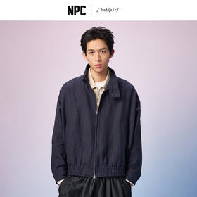 NPC潮牌复古老钱风100%【汉麻】哈林顿夹克男短款拉链上新NP57TJ29