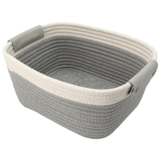  家用脏衣玩具零食桌面收纳篮分格绳编收纳篮 商品图5