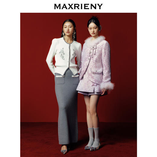 MAXRIENY【商场同款-新春系列琉璃玉龙】新中式羽绒服水貂气质外套(货号:MC88DC776) 商品图1