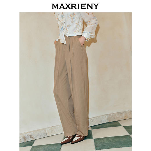 MAXRIENY摩登金属纽扣卷边裤女高级气质感修身显瘦女装(货号:MC85PA019) 商品图1