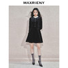 MAXRIENY法式复古感收腰丝绒连衣裙24冬赫本风小黑裙约会宴会礼裙(货号:MS85DR769) 商品缩略图1