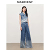 MAXRIENY【静奢度假-商场同款】精致休闲风显瘦通勤阔腿渐变牛仔裤(货号:MC85PA263) 商品缩略图2