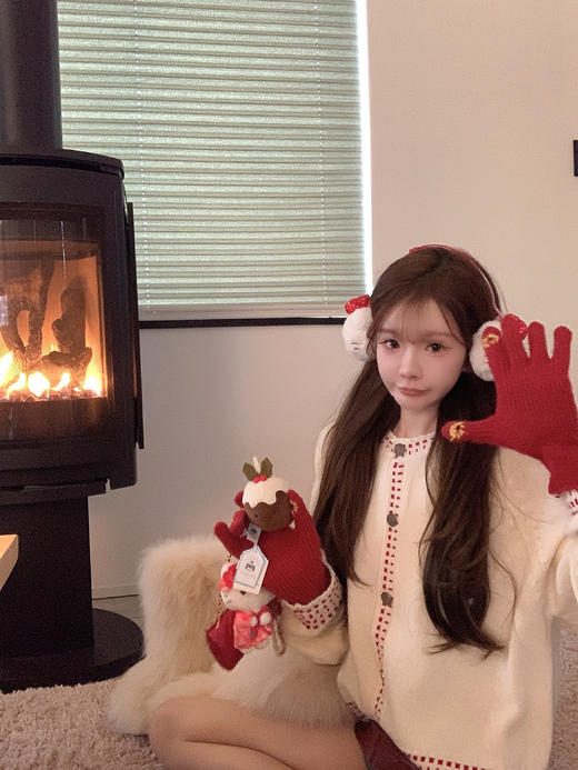 红皮裙 金蘑菇菇  圣诞季 / 节日氛围感中古毛衣+红半裙 商品图1