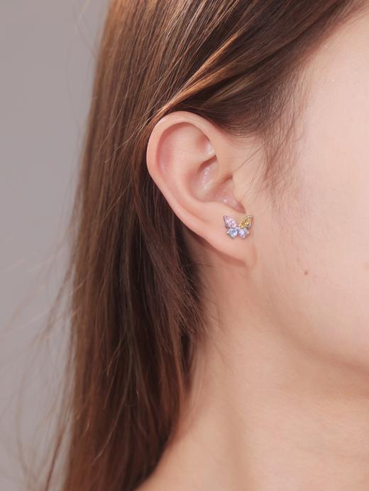 卡蒂罗KADER 彩虹蝴蝶耳钉 小众轻奢灵动精致原创养耳洞#好运 925银 耳钉 女款 商品图6