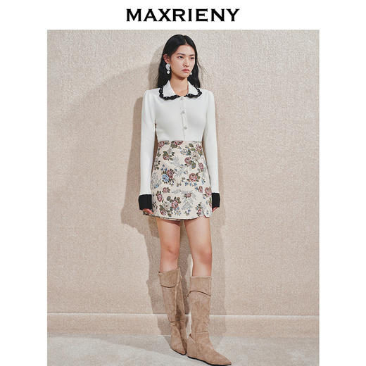 MAXRIENY套头针织衫女24冬新款千金小香风上衣显瘦高级气质打底(货号:MS85SW769) 商品图1