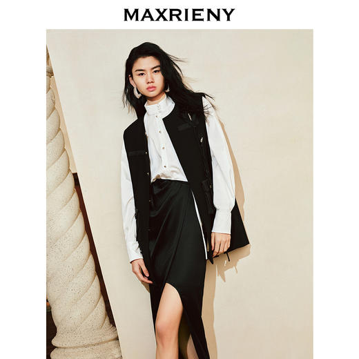 【东方玉兰-商场同款新品】MAXRIENY精致复古时尚感廓形马夹背心202(货号:MC85VE002) 商品图2