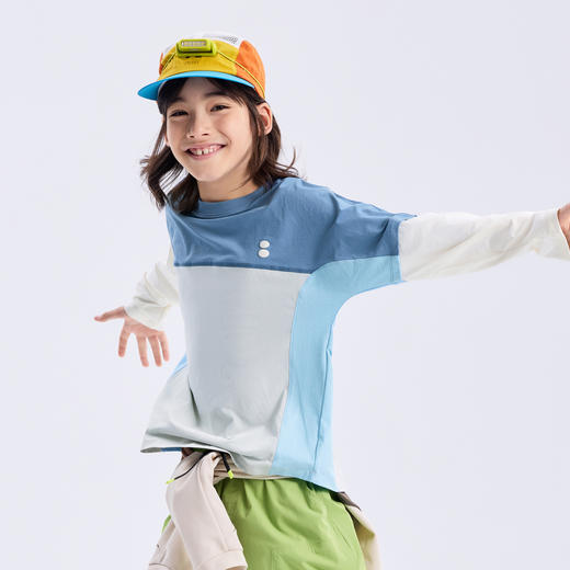 【代发】绿标旋风t儿童秋季长袖拼接款上衣SUNNYWHITEGreen 商品图1