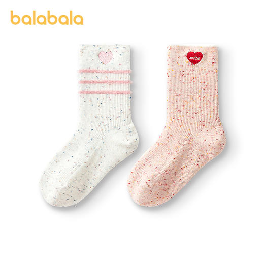 巴拉巴拉儿童袜子秋冬女童学生袜含羊毛保暖甜两双装 商品图4