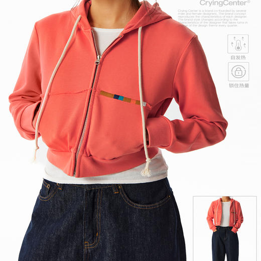 CryingCenter 正肩短款连帽开衫卫衣外套 哭喊中心 商品图2