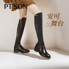 百田森PYQ2C822靴子爆款绒面黑色长筒靴洋气袜靴弹力靴 商品缩略图1