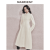 MAXRIENY极简赫本风绵羊毛大衣女24秋新款法式复古中长款伞摆外套(货号:MS85CT765) 商品缩略图2