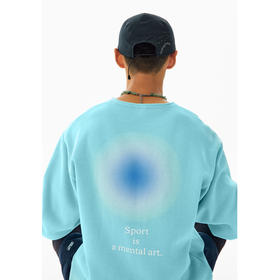 CryingCenter 莫兰迪跑步是精神艺术标语圆领无螺纹卫衣男女同款